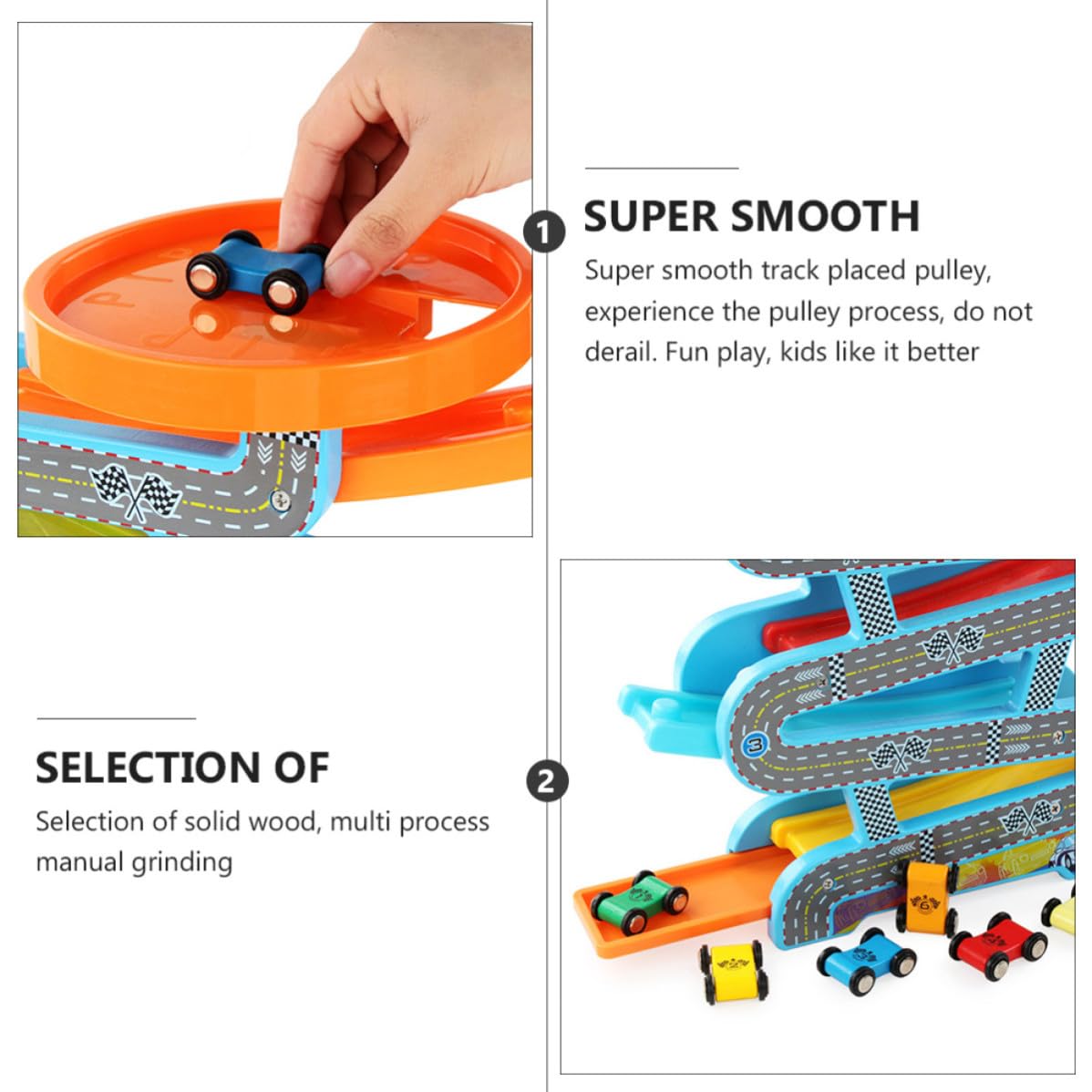 TOYANDONA Trägheitsgleitbahn Auto und PVC mit 6 Bahnen Lernspielzeug der Greiffähigkeit und Spielerischem Spaß im Sommer