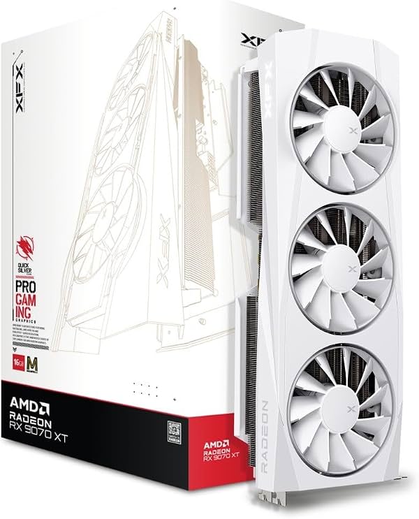 Tarjeta gráfica XFX AMD Radeon RX 9070 XT Quicksilver White Triple Fan 16GB GDDR6 PCIE 5.0