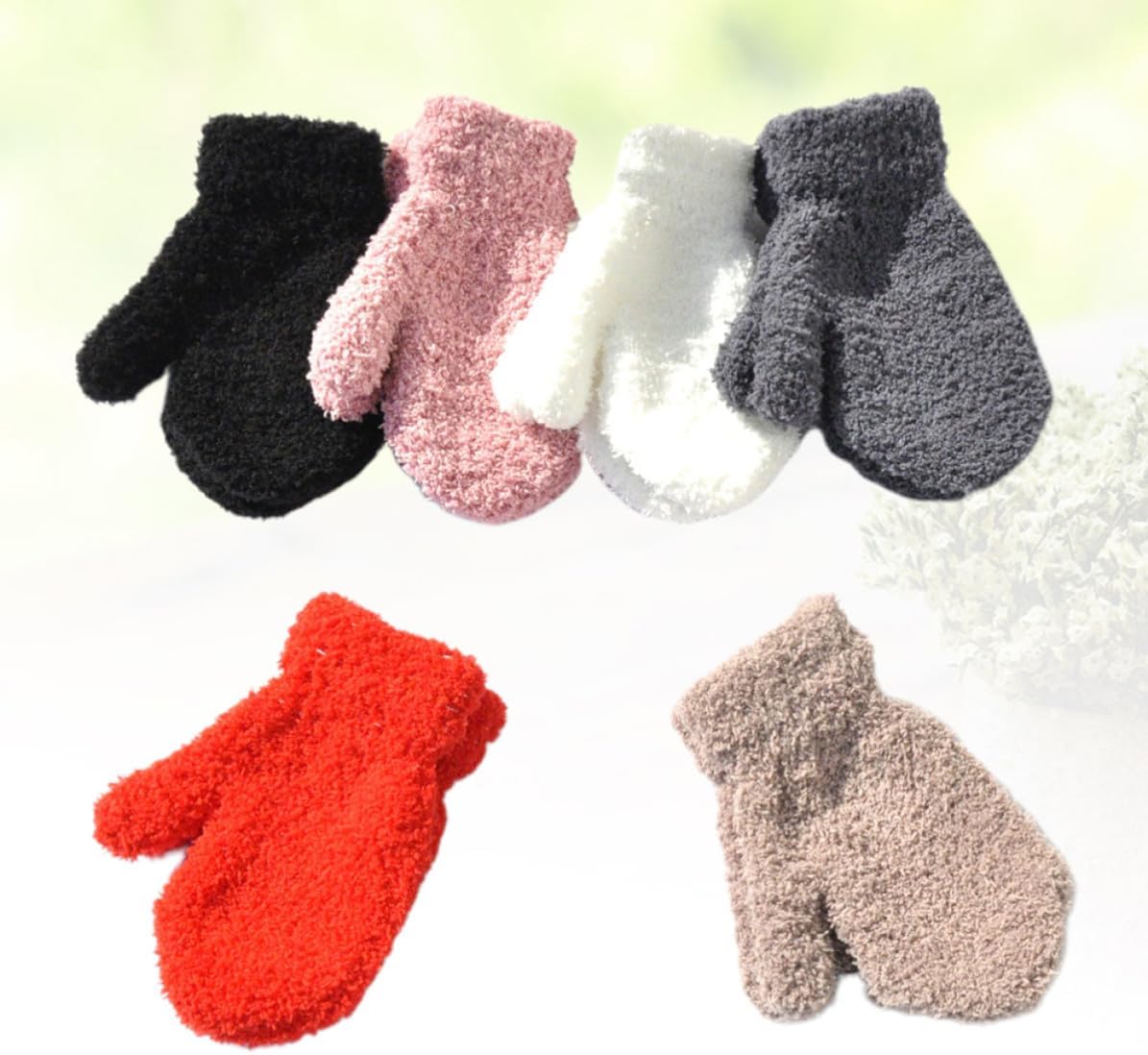 6 Pairs Winter Full Cover Yarn Mittens for Hand Protection