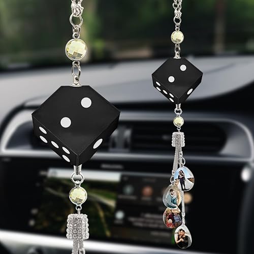Miniatura 17 de Accesorios de coche colgantes de cristal con foto personalizada para mujeres y hombres, imágenes personalizadas para espejo retrovisor