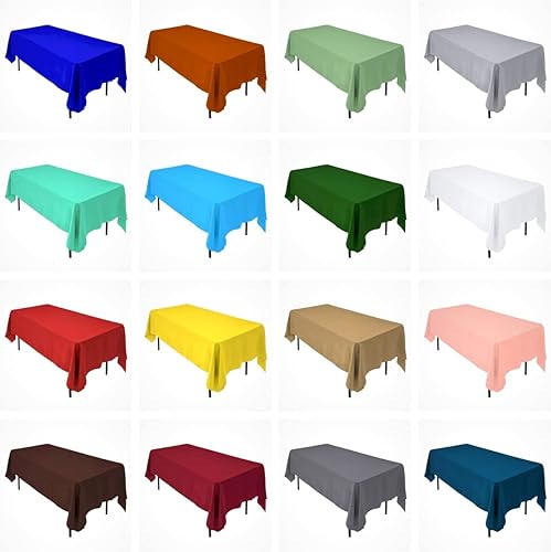 Miniatura 10 de AK TRADING CO. Mantel rectangular de poliéster IFR de 60 x 126 pulgadas, fabricado en Estados Unidos, color beige