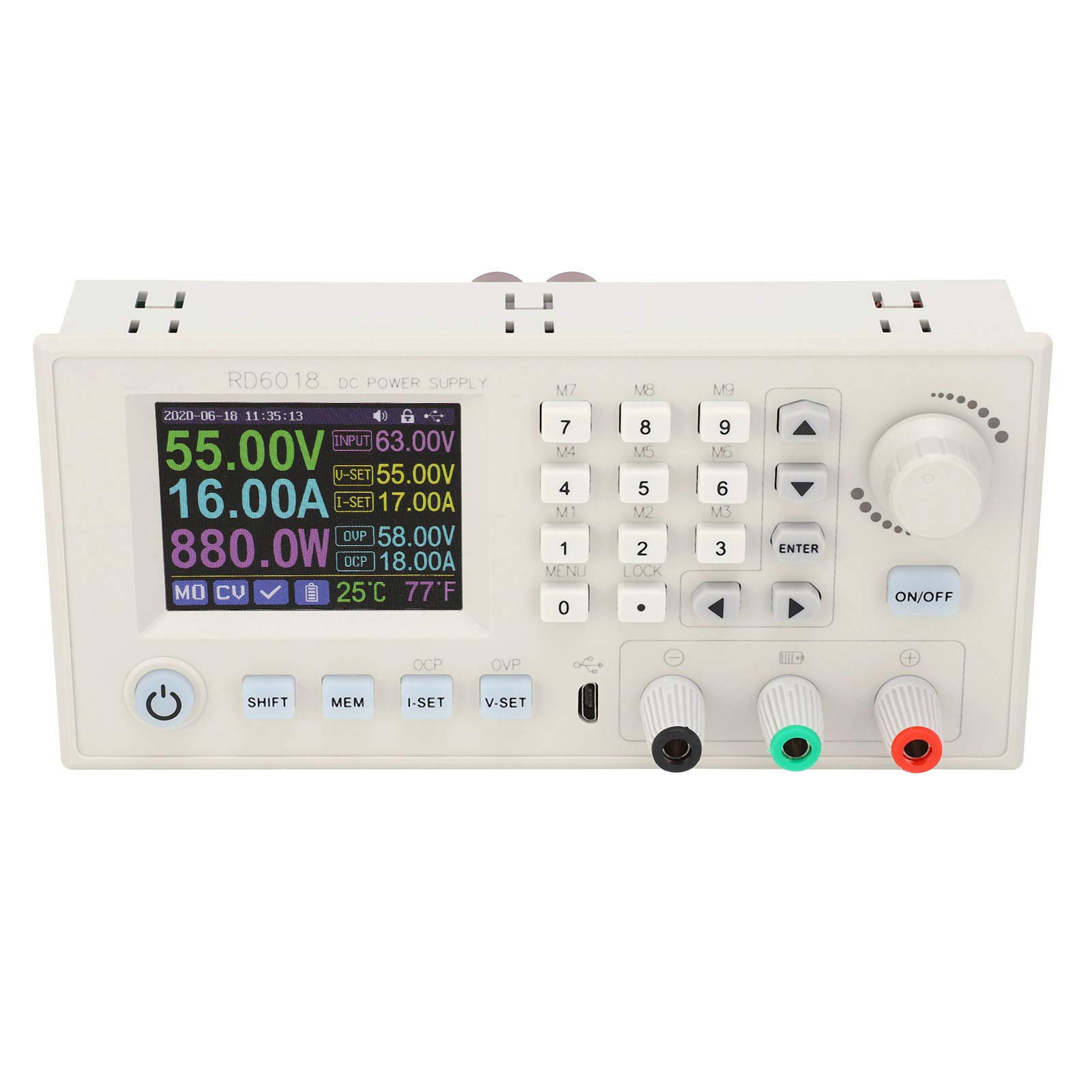 FTVOGUE Moduł CNC DC DC, Regulowany moduł Zasilania, Obniżanie i Zwiększanie Napięcia od 6-70 V do 0-60 V dla Laboratoriów i Konserwacji Elektroniki (RD6018-W)