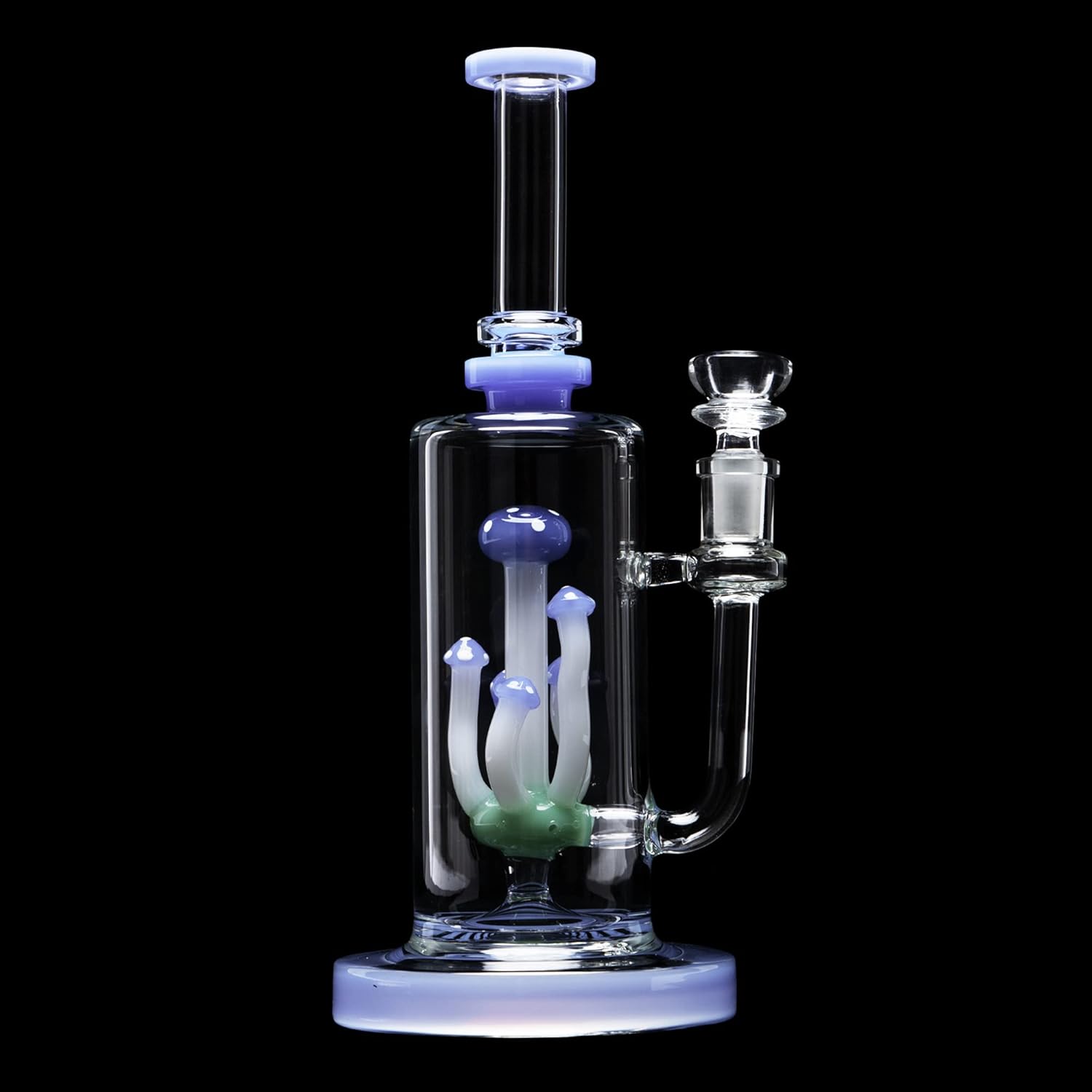The7boX Thick Bong Glass Water Pipes Purple Bongs with MultiLayer