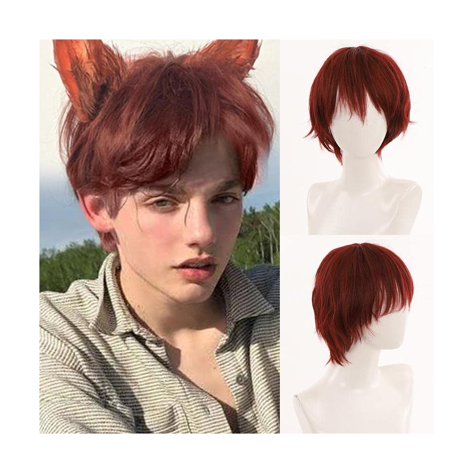 Perruque pour cosplay et costume courte coupe droite lisse couleur naturelle