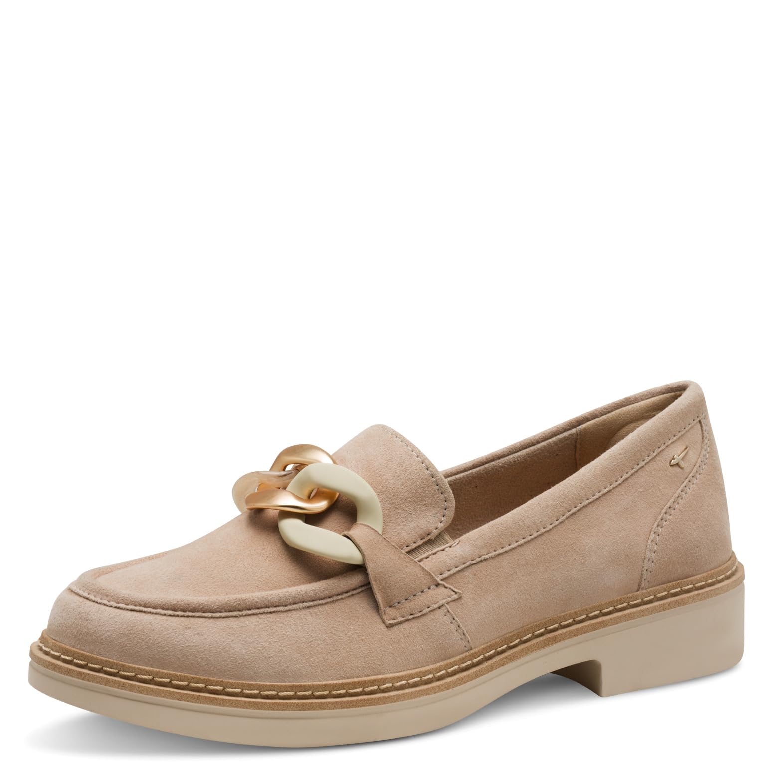 Tamaris Comfort Women’s Leather Slip-Ons Elegant, Beige Suede, 7,5 UK