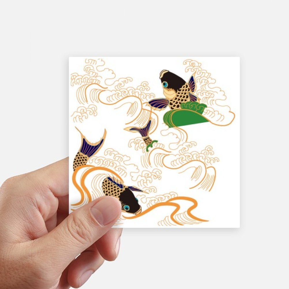 Stickers poisson jaune de style peinture japonaise pour décorer votre intérieur et vos objets