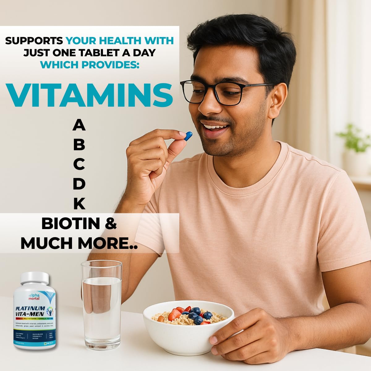 Alpha Mortal Platinum Daily Multivitamin Tablets | Increases stamina, energy, joint health, recovery and endurance. 30 bullets (Vita-Main (30)) Alpha Mortal Platinum Daily Multivitamin Tablets | Increases stamina, energy, joint health, recovery and endurance. 30 bullets (Vita-Main (30))