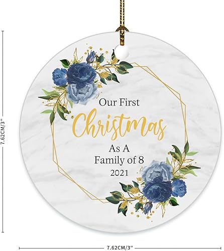 Miniatura 2 de Adorno de regalo para recién nacido con texto en inglés "Our First Christmas As a Family of 8", regalo para recién nacidos, para los nuevos padres,