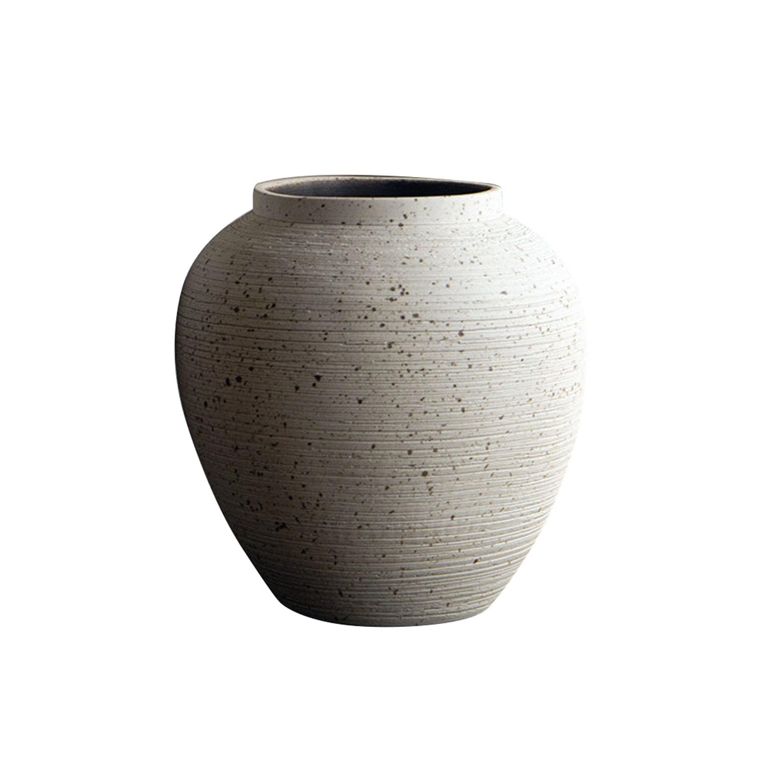 Countertop White Vase, Simple Ceramic Vase, Ornament for Living Room, Bedroom, Study Room, Ancient Shelf, Entrance Hall, Floor， Round(Size:29 * 29 * 30CM,Color:White A)
