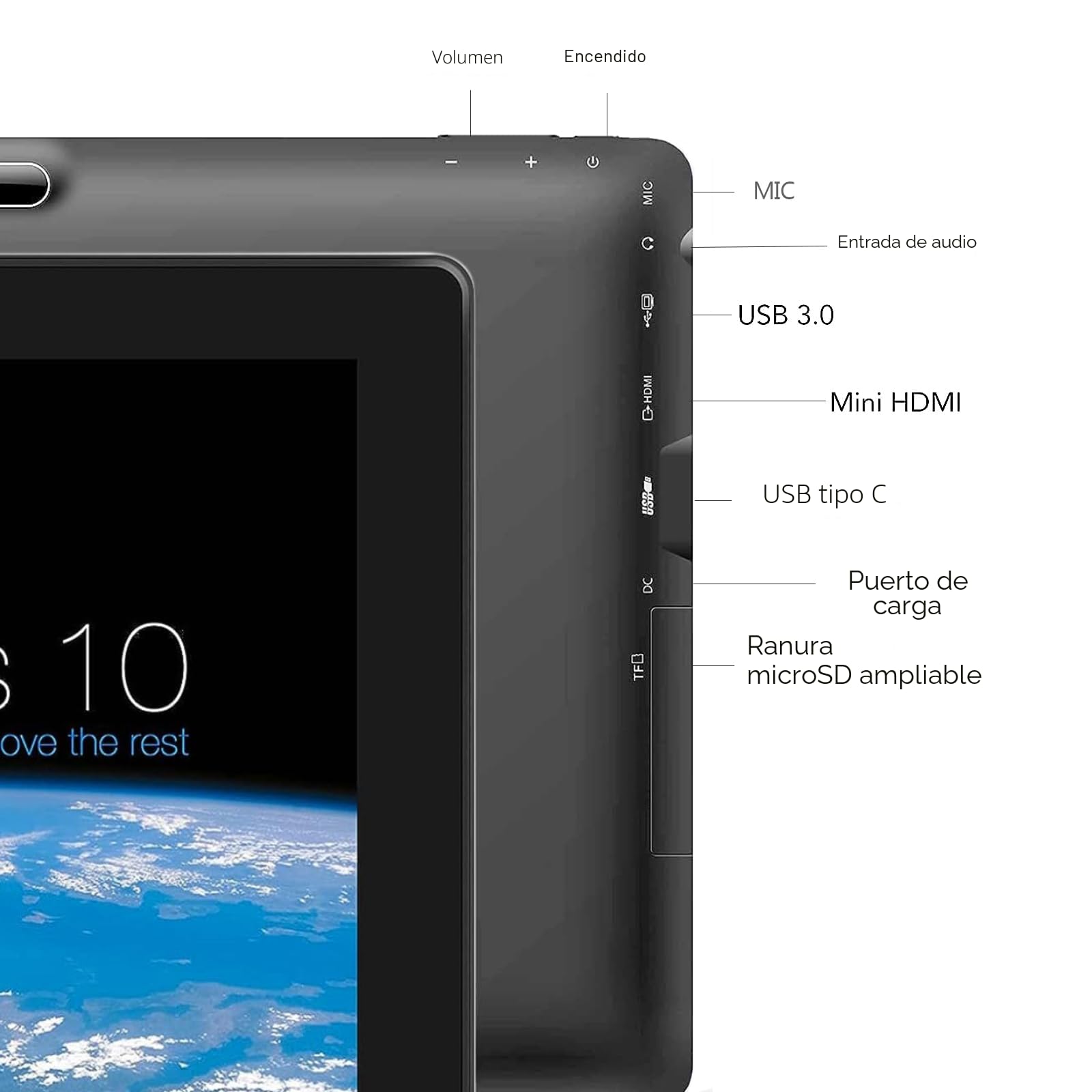 Windows Tablet PC de 10 Pulgadas Tablet Windows 11 Intel Processor, Tablet Computer HD Touchscreen 6GB RAM + 128GB, 6000mAh de Gran batería
