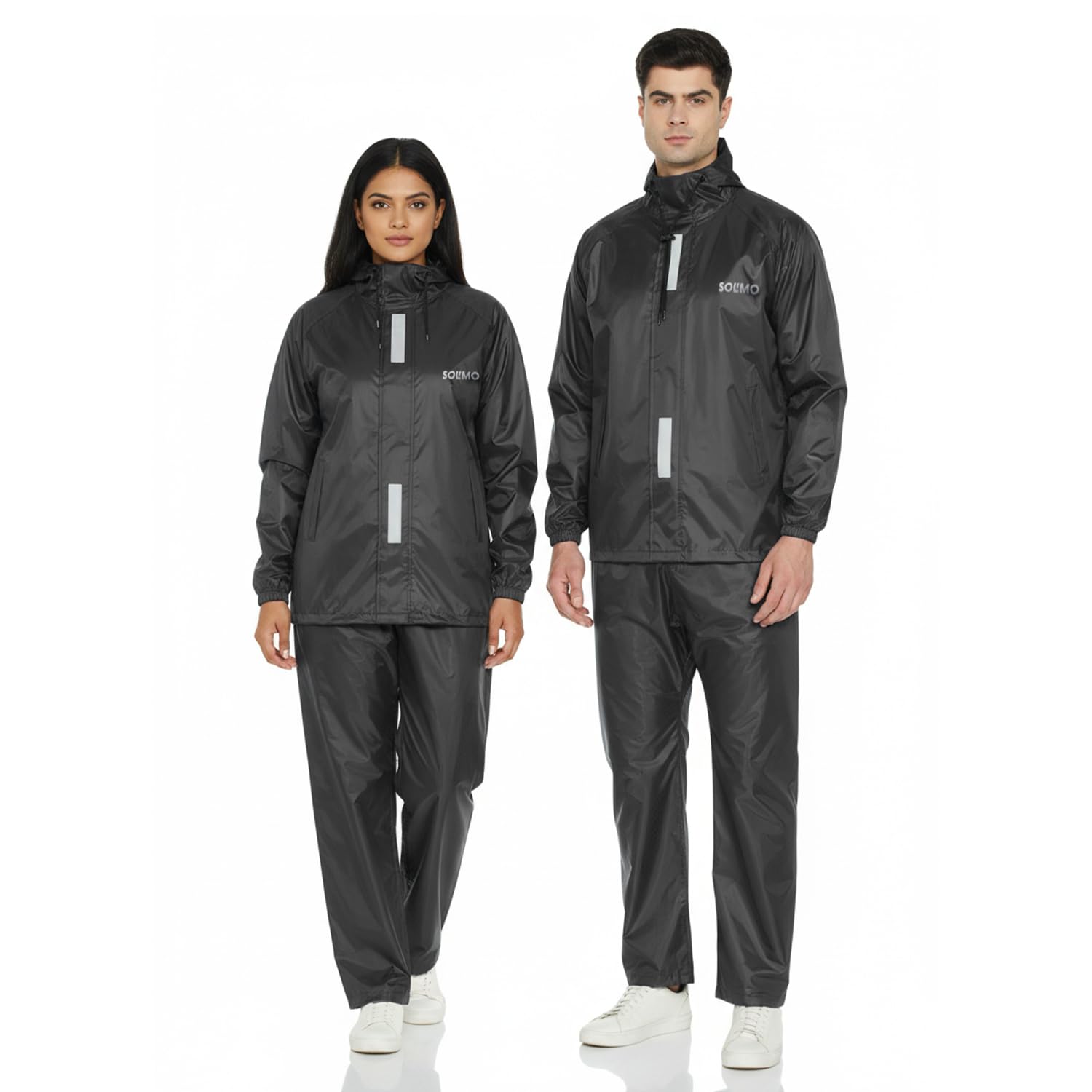 amazon brand - symactive Amazon Brand - Solimo Polyester Water Resistant Rain Coat with Pant (Black, X-Large)-picture-10