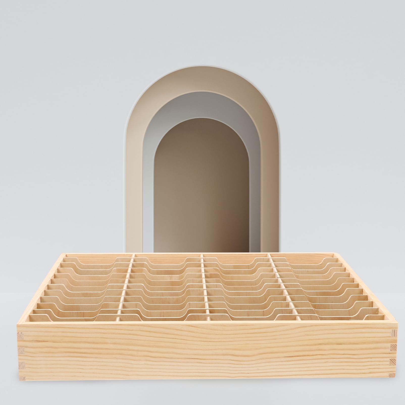 NUOBESTY Soporte de Madera Multifuncional Protección y Orden para Teléfono Móvil Caja Organizadora Múltiples Compartimentos para Escritorio en Aula o Habitación