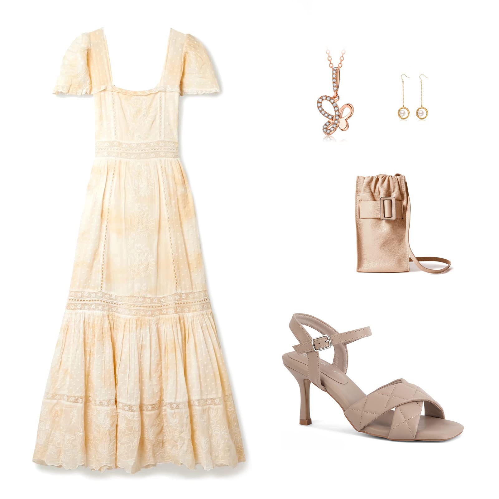 Greatonu Women's Square Toe heels Open Toe Slip-on Sandals Heeled Mules