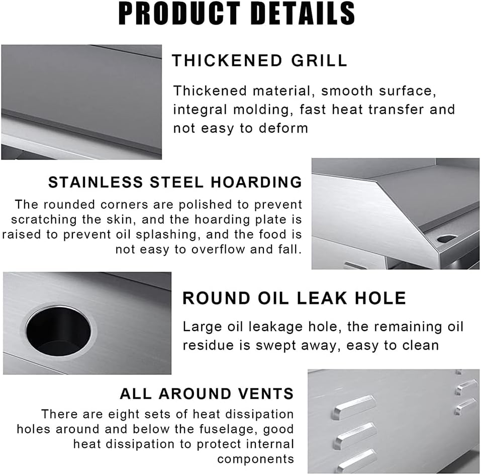 Commercial Worktop Electric Heating Plate, Kitchen Worktop Large Non Stick Barbecue, Frying Pan Barbecue Burger Bacon Egg Frying Pan Flat Electric Stove