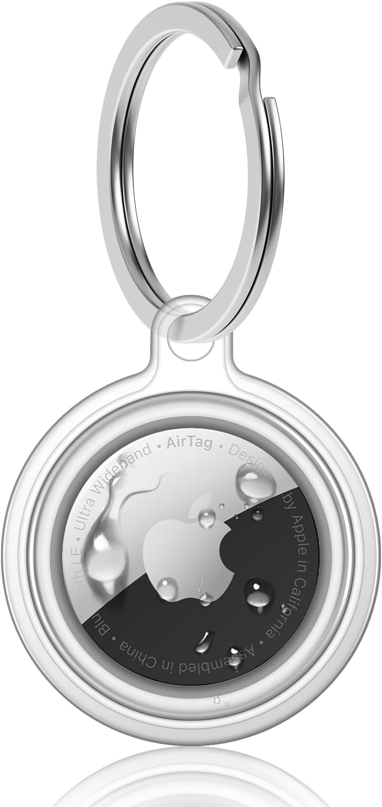 Foweroty IPX8 Waterproof Apple Airtag Holder, Airtag Keychain, Air Tag Case GPS Item Finders Accessories, Anti-Scratch Full Body Protective Air Tags Holder,Clear