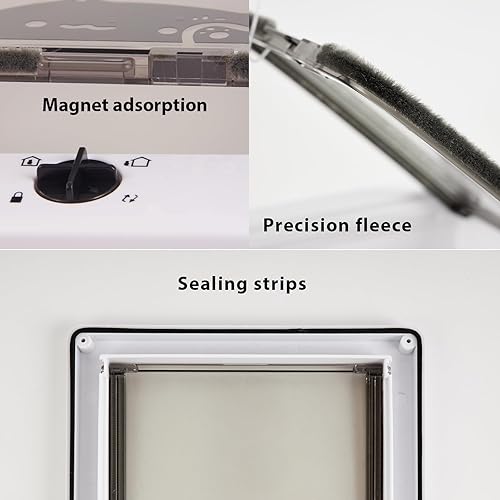 Miniatura 4 de Puertas grandes para gatos (tamaño exterior 10.6 x 9.2 pulgadas), puerta de gato con bloqueo de 4 vías para puertas interiores y exteriores, puerta