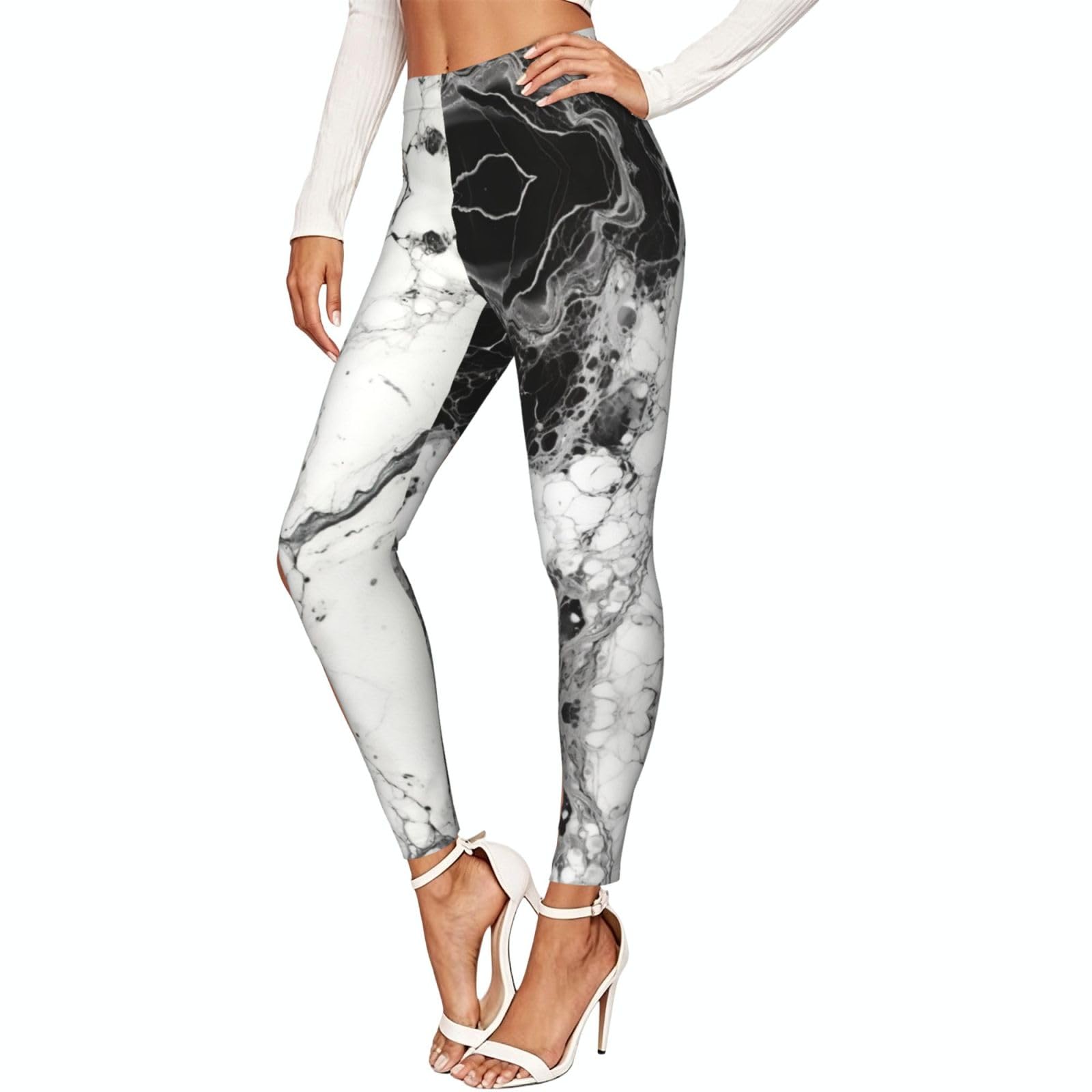Leggings de compresión con diseño moldeador y estampado mármol 7
