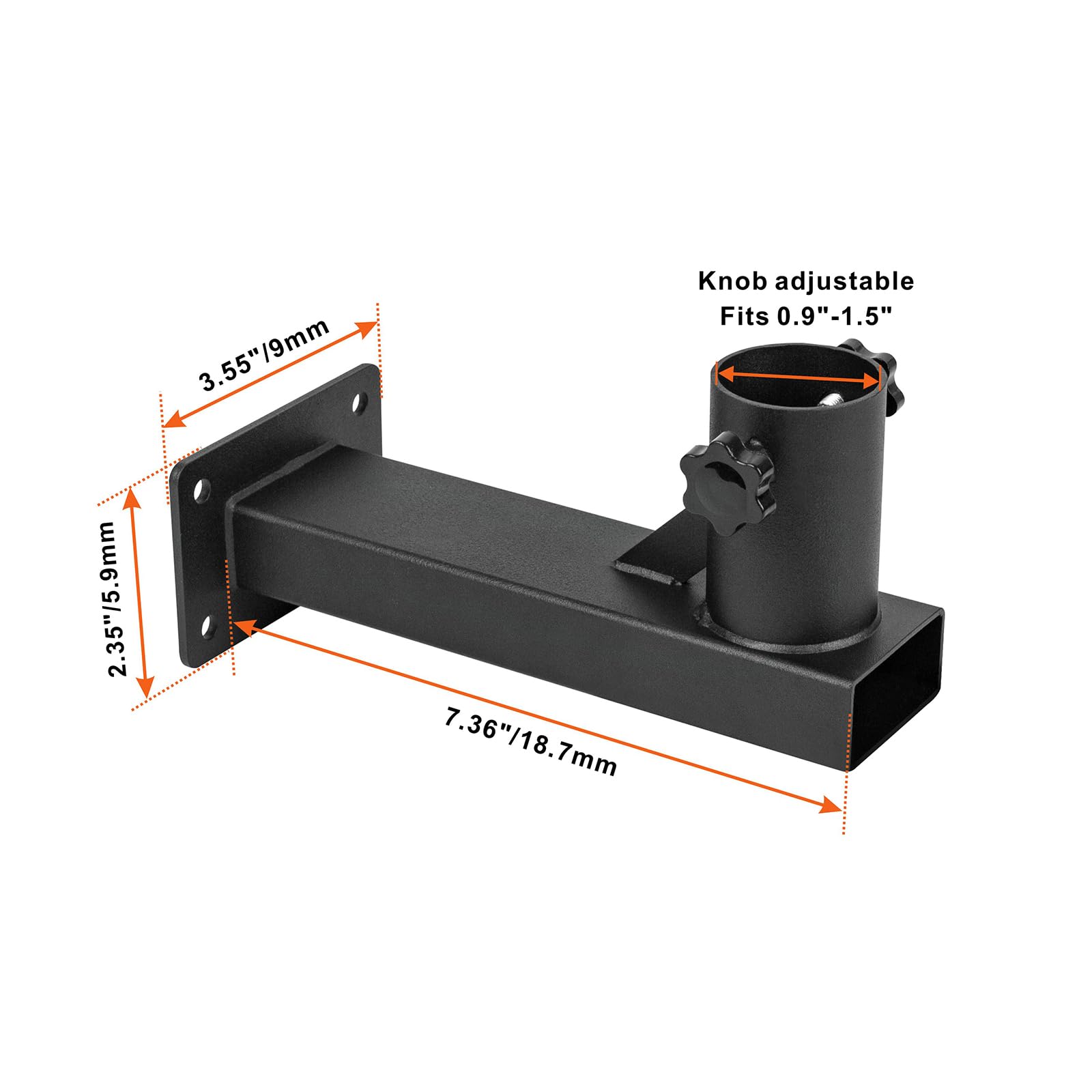 VANROUG L Shaped Wall Mount Bracket for Satellite Dish and Antenna - Compact Roof Mount for Small Dishes, Black - Image 2