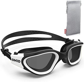 OMID Swim Goggles, Comfortable Polarized Swimming Goggles, Anti-Fog Leak Proof UV Protection Crystal Clear Vision Triathlon Swim Goggles with Protective Bag for Men Women Adult Youth Teens
