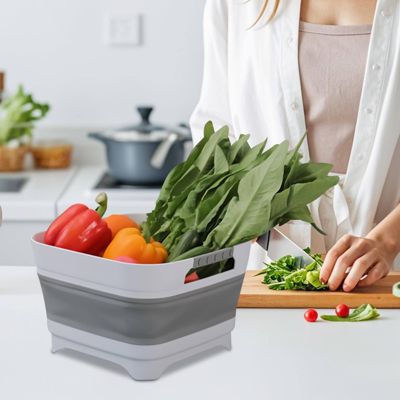 Bassine Pliable pour biberons | Panier Multifonction léger avec poignée Ergonomique pour Camping, Vaisselle, Cuisine, Lavage de Voiture