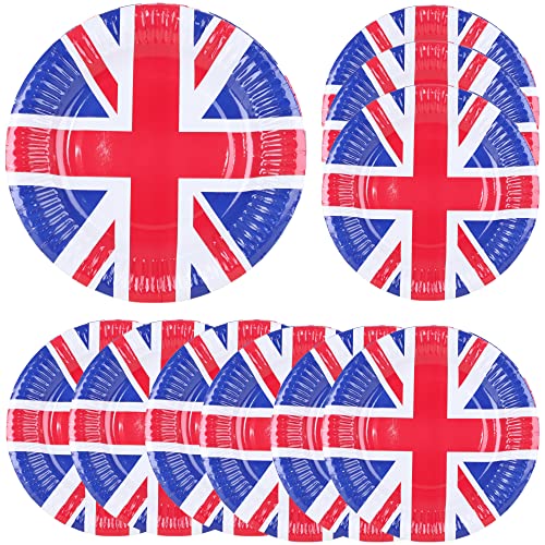 Toyland® Pack of 10 Union Jack Paper Plates - British Tableware - British Celebration