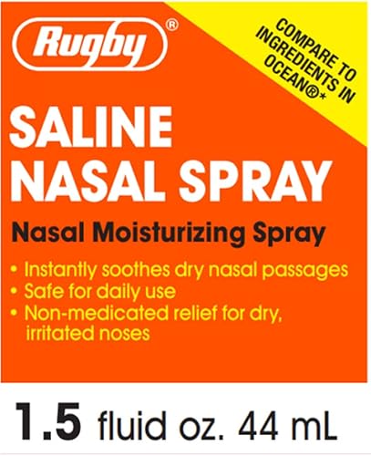 Rugby Saline Spray hidratante nasal 1.5 oz (paquete de 3)