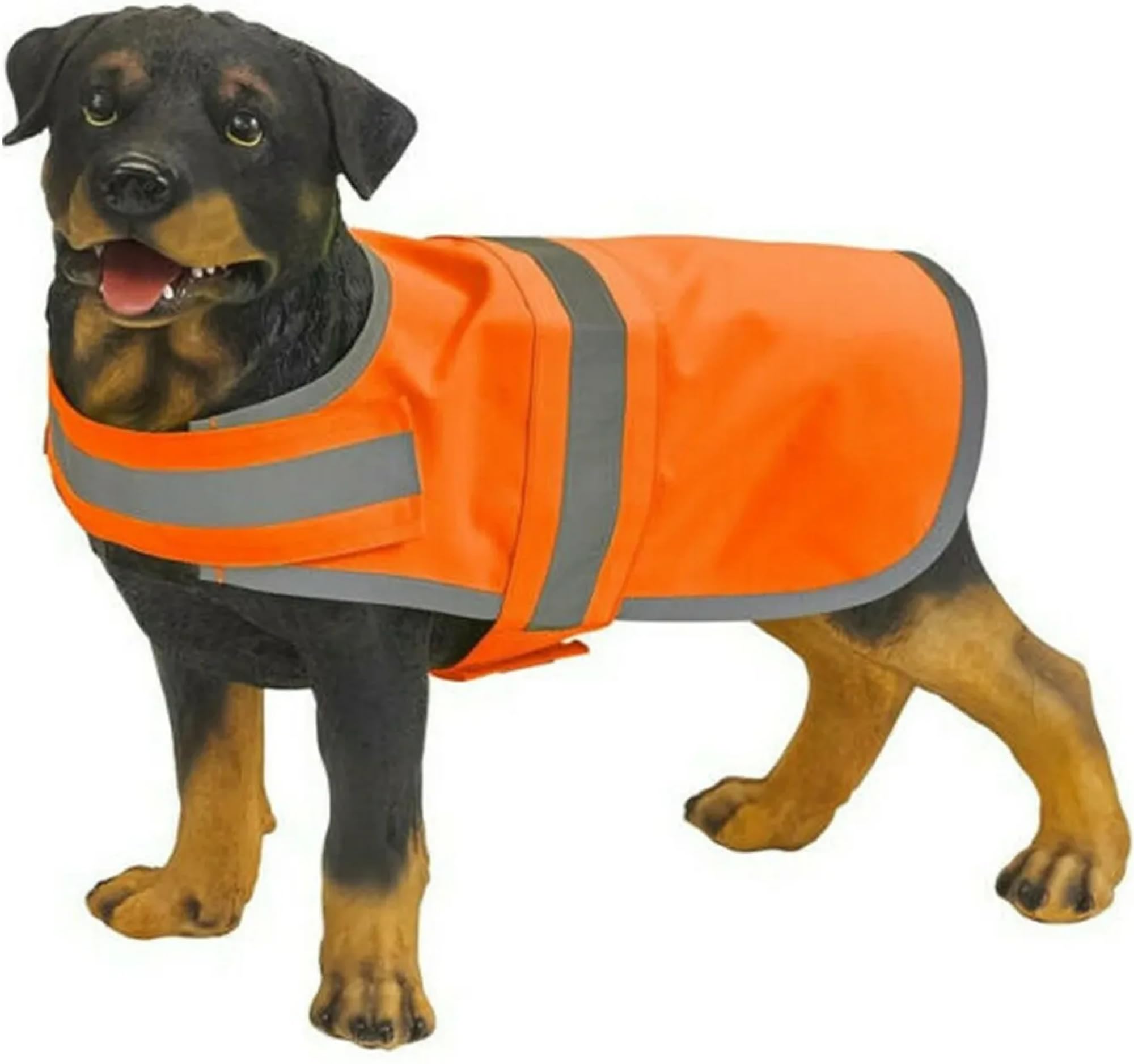High Vis Orange Dog Vest Coat, Adjustable Fit, Size Small Medium Large (S)
