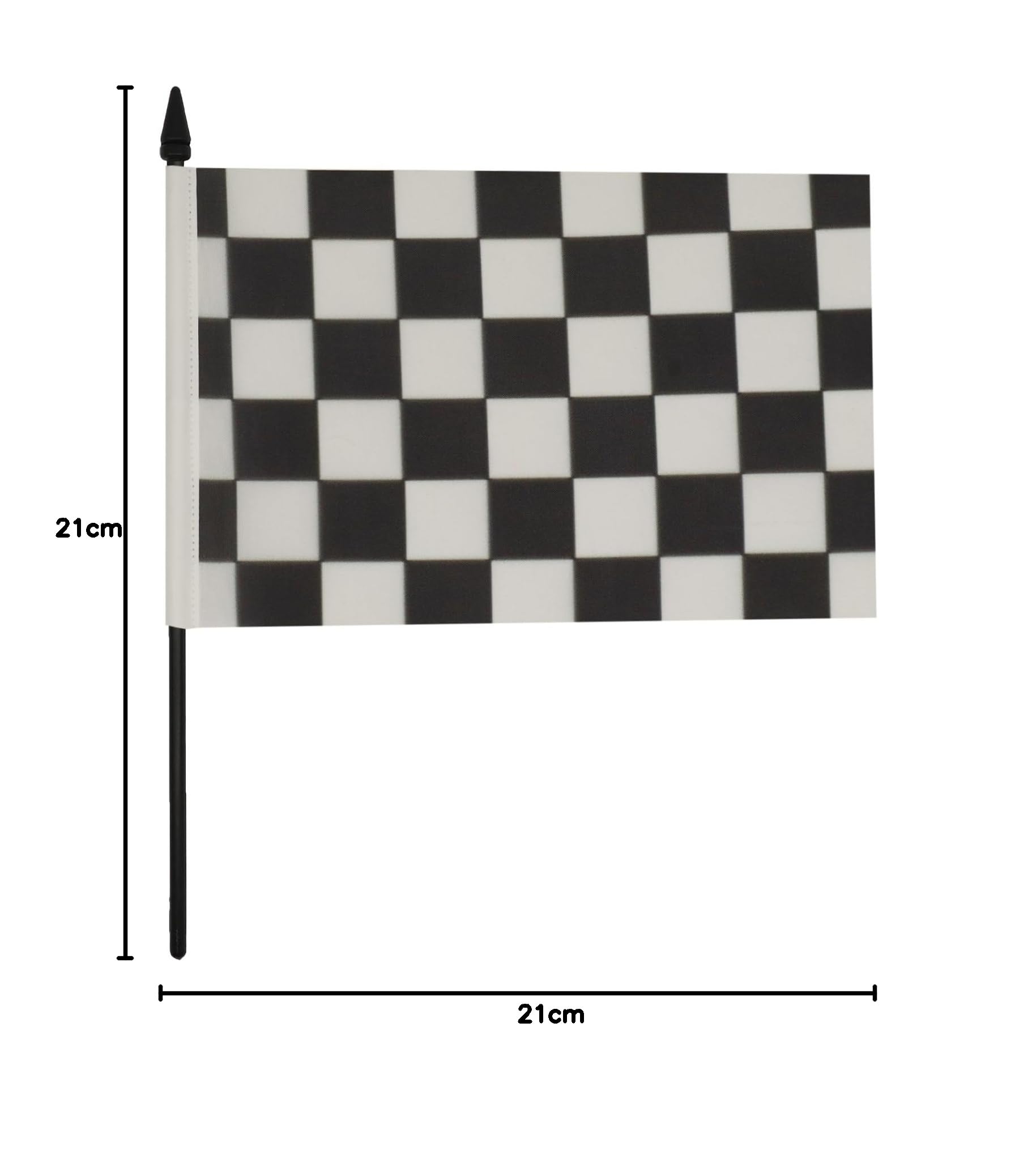 AZ FLAG Bandiera Da Tavolo A Scacchi Bianchi e Neri 21x14 cm - Piccola Bandierina Gara Automobilistica