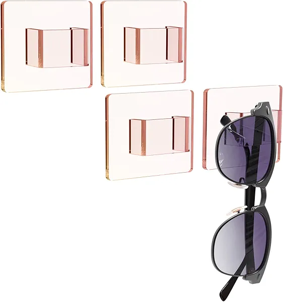 MaxGear 4 Pack Sunglass Holder for Wall, Acrylic Eyewear Display Rack, Iridescent Eyeglass Organizer for Office & Home Decor, Unique Gift for Husband, Women & Girls