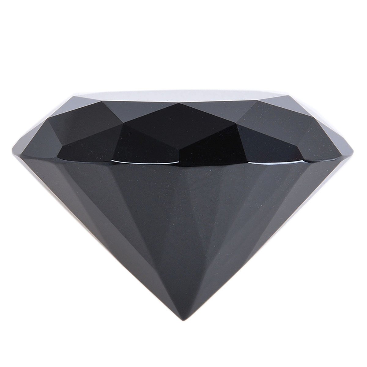 Longwin Kristall-Briefbeschwerer in Diamantform, 100 mm breit, einheitliche Farbe, als Ornament oder Dekoration für zu Hause, schwarz