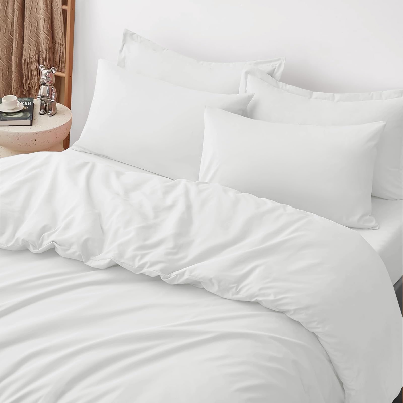 Oxford Homeware Set Copripiumino Super King Size Blu Navy – 4 Pezzi In Microfibra Spazzolata, Morbido E Traspirante - 2