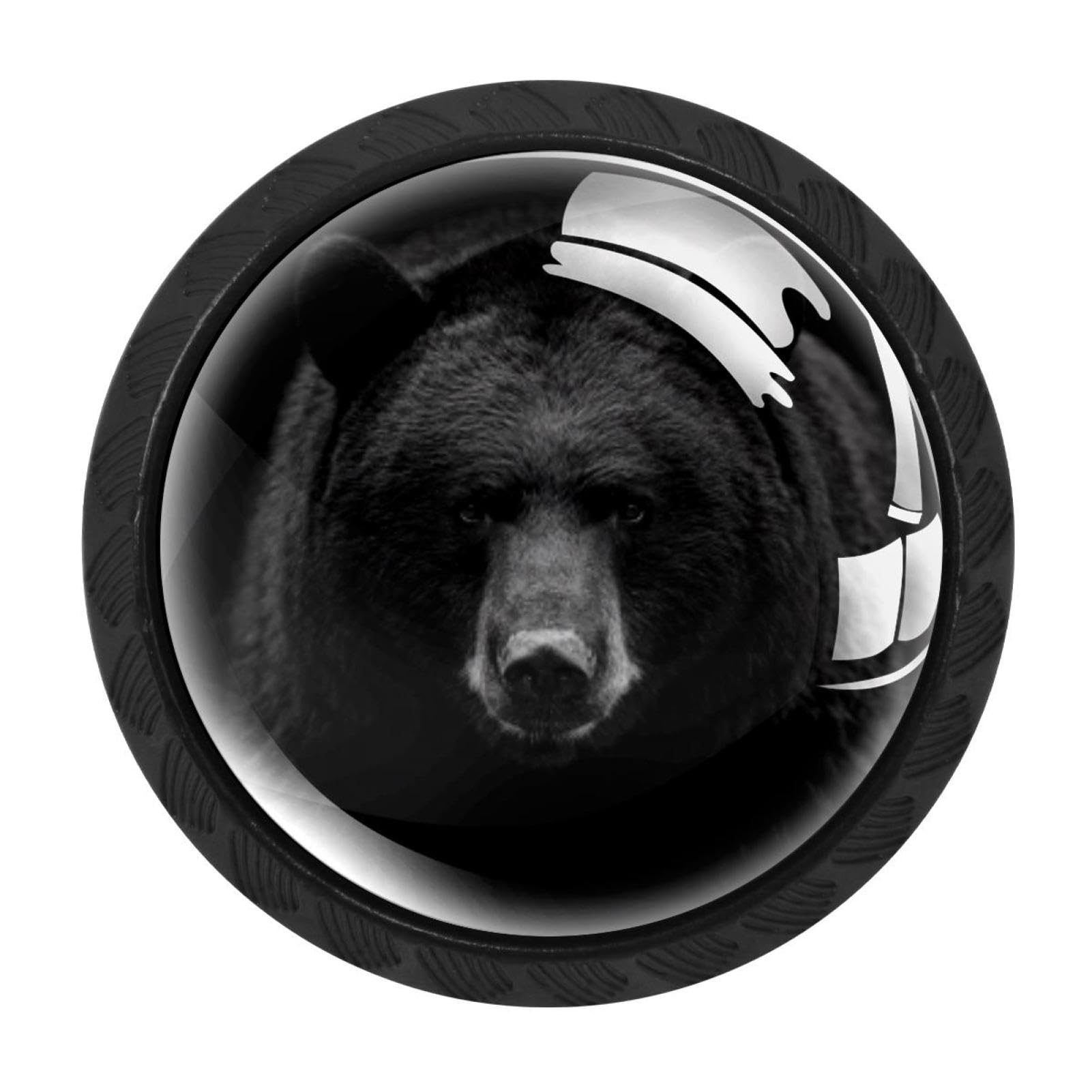 CHENZZZZ 4 Pack Black Black Bear Cabinet Pulls Kitchen Cabinet Handles Ideal for Cabinet,Drawer,Cupboard and Wardrobe