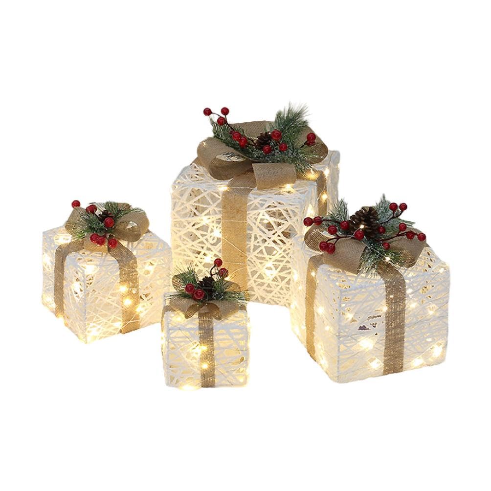 Holiday LED Light Up Box Set Set 60 LED Lights Suitable For Tree Porch And Garden Decorations Plug In LED Festival Box