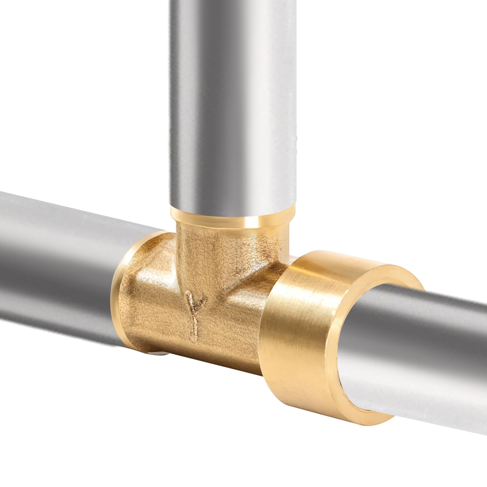 2 sztuki mosiężny trójnik, złączka rurowa, 1/4" x 1/4" x 1/4" NPT 3-drożny łącznik T z wewnętrznym x zewnętrznym gwintem do transportu przewodów gazowych, sprężonego powietrza, wody, złączek