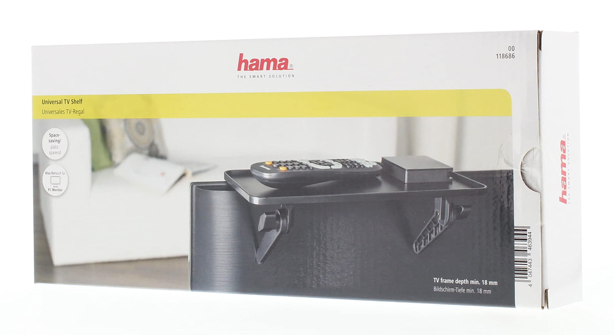 Hama - Supporto per decoder da TV, universale, 6 kg, nero