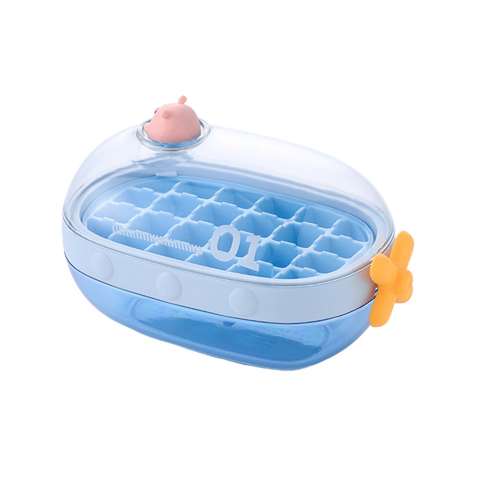 Kalttoy Blue Ice Cubes Tray With Lid For Freezer Food-Grade Pet Pvc Ice Cubes For Baby Food Chilling Cocktails Drink Container For Refrigerator
