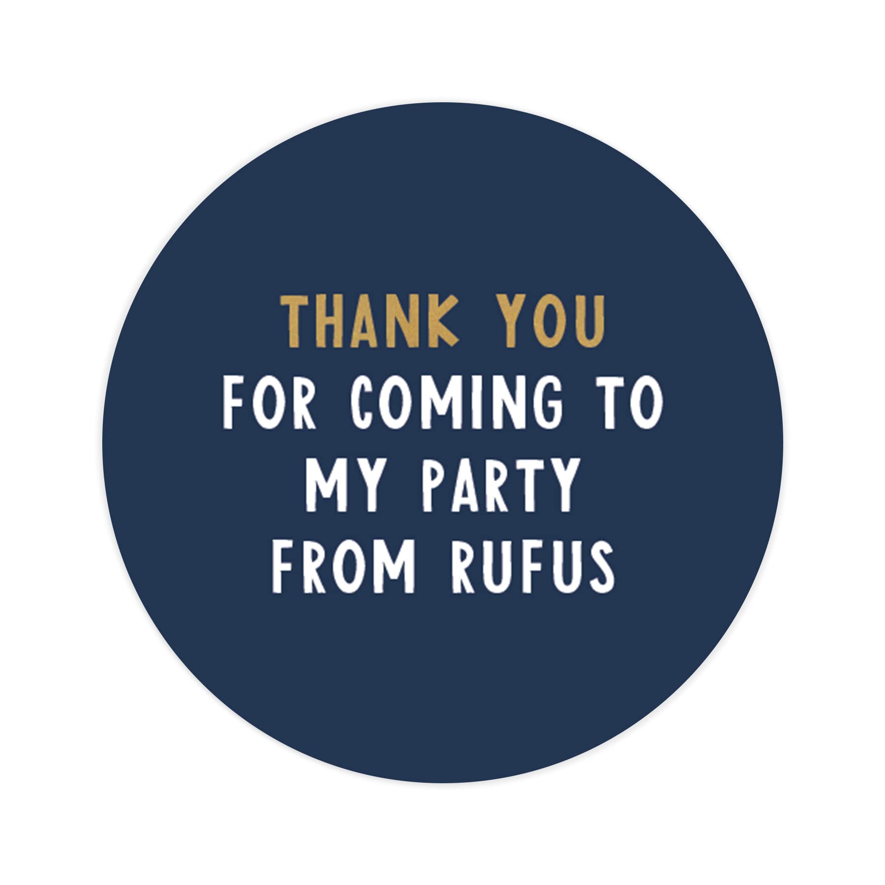 Thank you for coming to my party birthday sticker personalised | birthday stickers | birthday label birthday party | birthday labels party (Navy)
