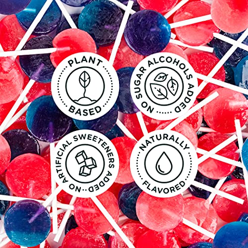 image for SmartSweets Lollipops, Blue Raspberry & Watermelon, Hard Candy with Lo