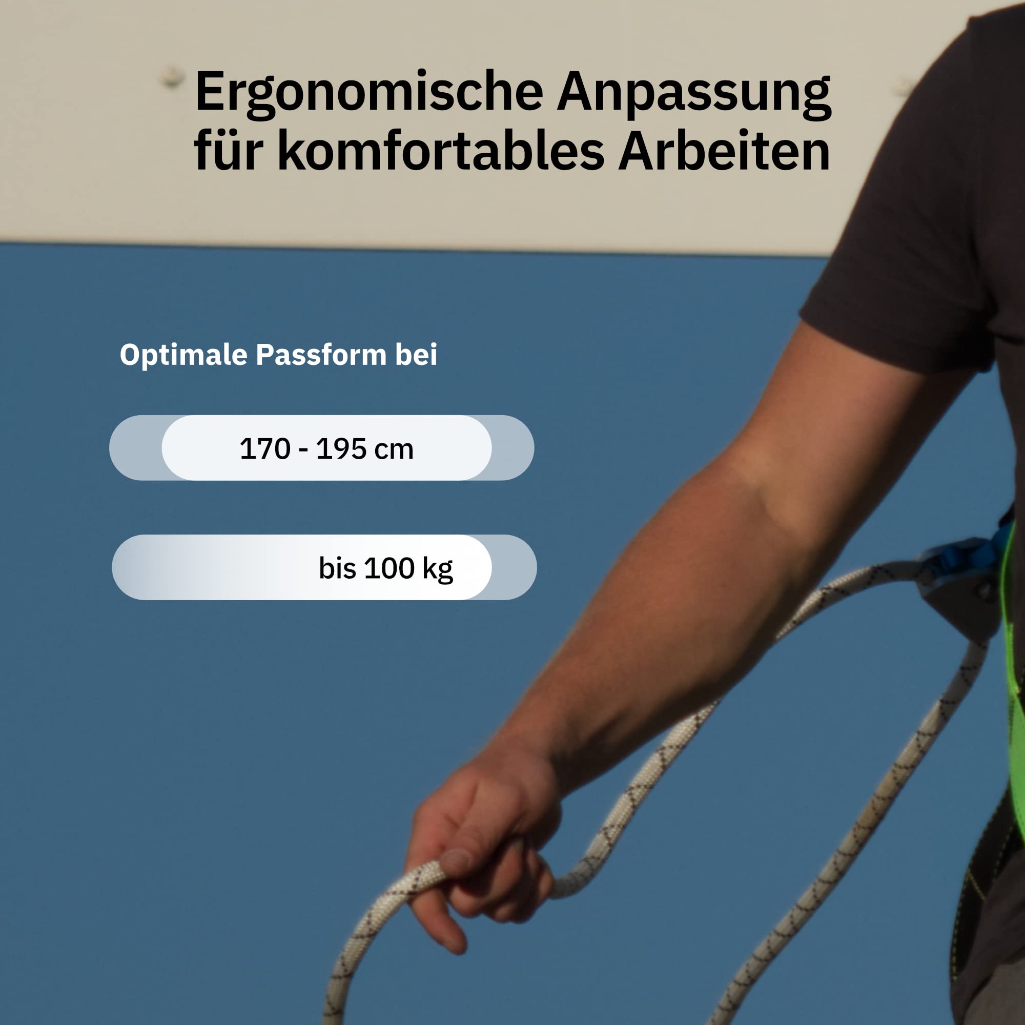 FLG Safetytec® Auffanggurt mit Aluminium Schraubkarabiner und Transporttasche - optimaler Fallschutz bei Höhenarbeiten