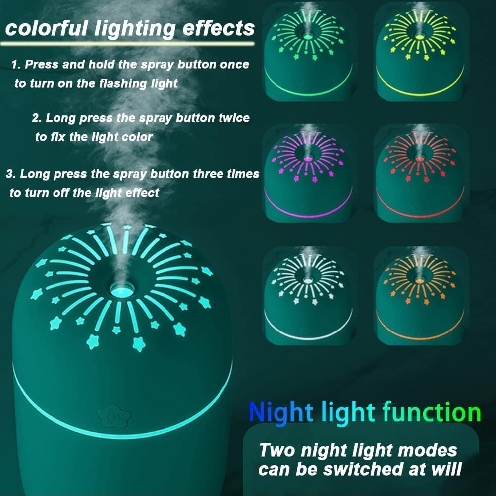 Pure Nest Rainbow A5 Humidifier | Colorful LED Cool Mist Aroma Diffuser | USB Portable Air Purifier for Home, Office & Bedroom | Silent Operation & Auto Shut-Off 2
