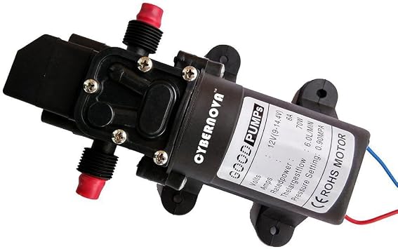 CYBERNOVA DC12V 131PSI 6L/m Water High Pressure Diaphragm Self Priming Pump Caravan/Boat/RV/Garden/Vehicle Cleaning/Motorhome6L/m -3308