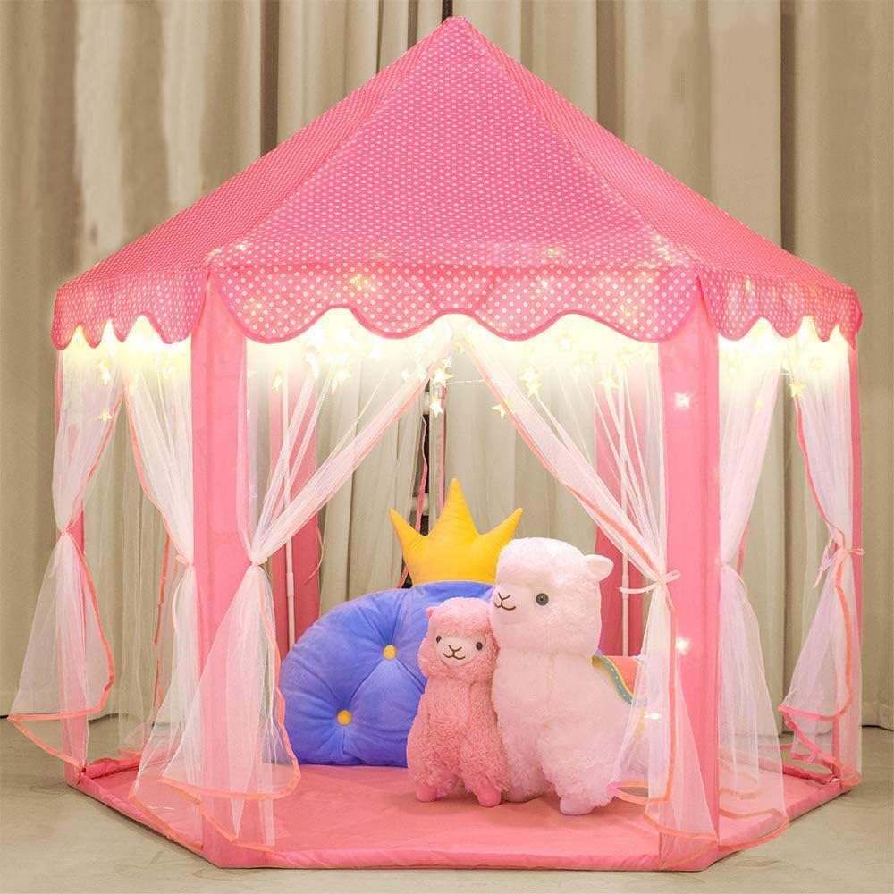 DaggnolCastle Play Tent Princess Castle Tent for Girls, Indoor & Outdoor Large Kids Play Tent, Playhouse for Kids, ASTM Certified, Princess Tent Gift