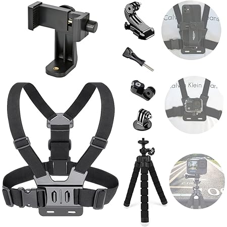 ChuerTech Pettorina pour Action Cam, 3 in 1 Imbracatura Supporto per