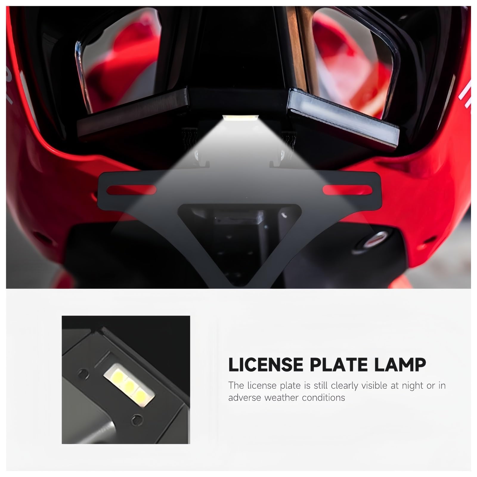 Soporte de matrícula Trasera de Motocicleta Piezas de para Moto para Panigale V4 V4S 2018-2024 Portamatrícula