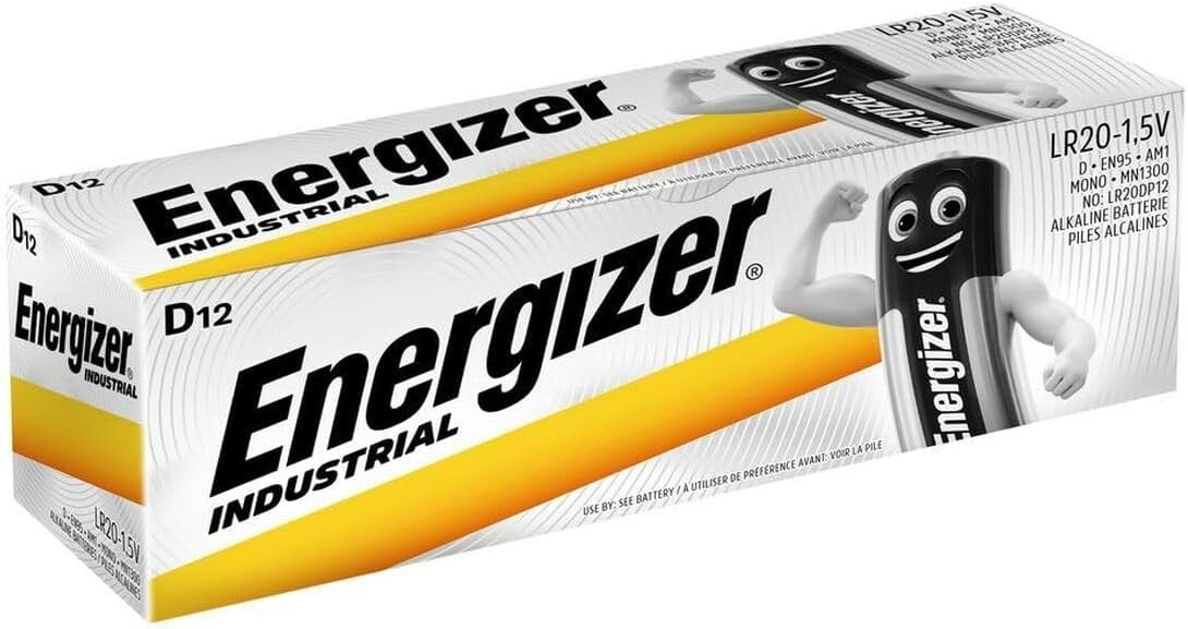 Energizer Industrial D / LR20 Batteria Alcalina (Confezione Da 12)-image