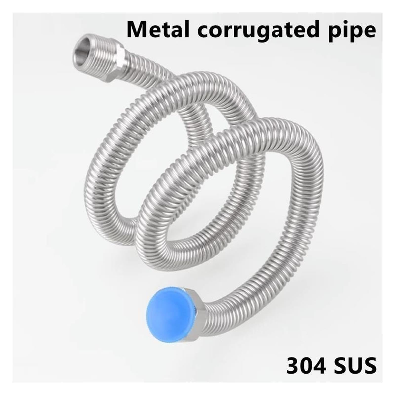 Tubo Metallico Ondulato Giardino Collegamento Rubinetto Acqua Calda Fredda