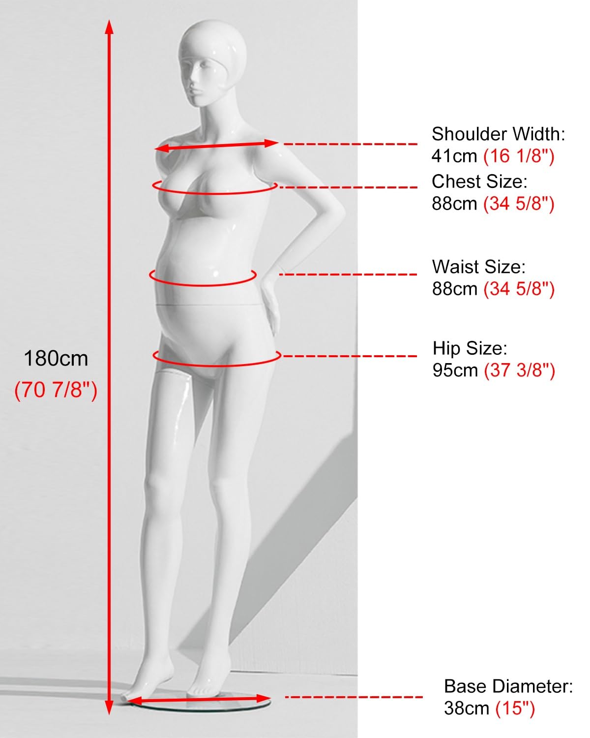 Amazon.co.jp: 全身妊婦マネキン、ガラスベース付きホワイトマタニティ