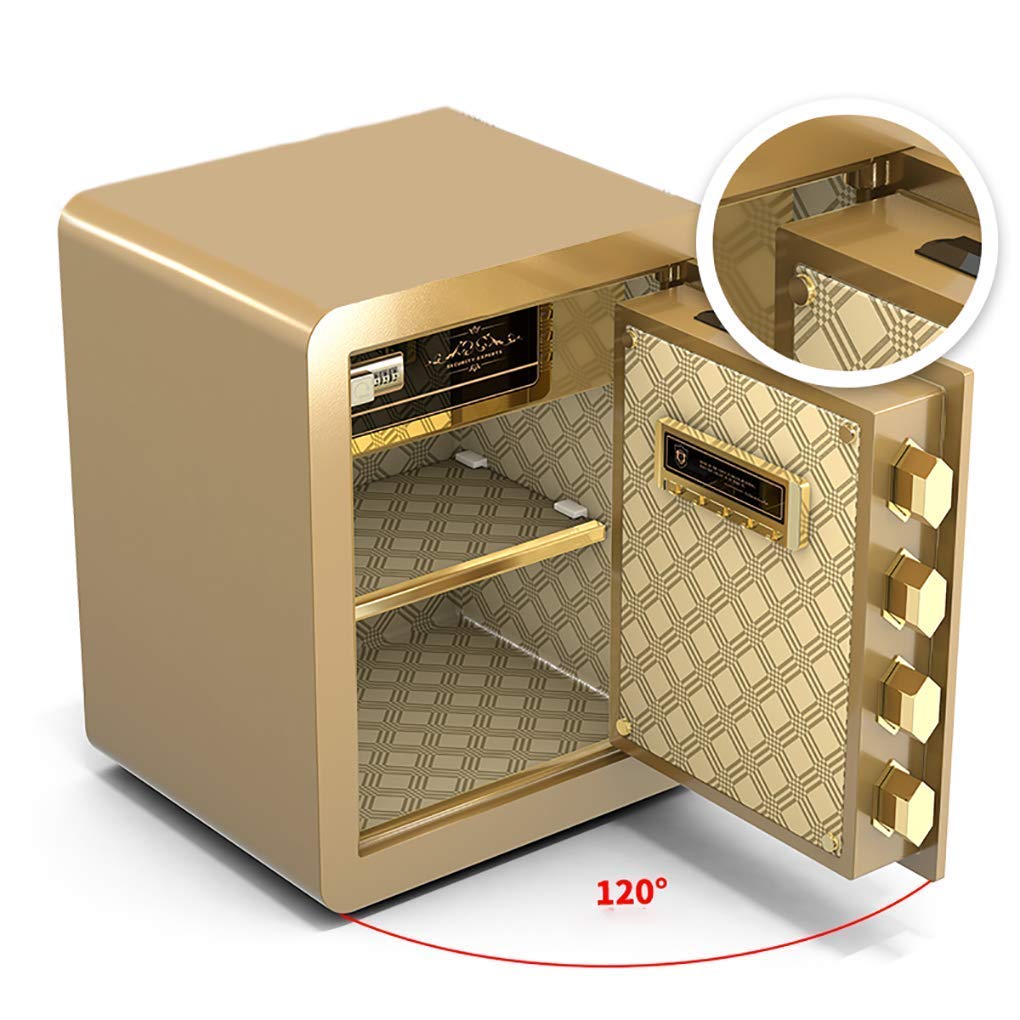 Caja fuerte de seguridad, caja fuerte de pared para suelo, caja de seguridad para gabinete, caja de seguridad digital para pasaportes, dinero en efectivo, caja de seguridad de 38 x 31 x 45 cm (negro)