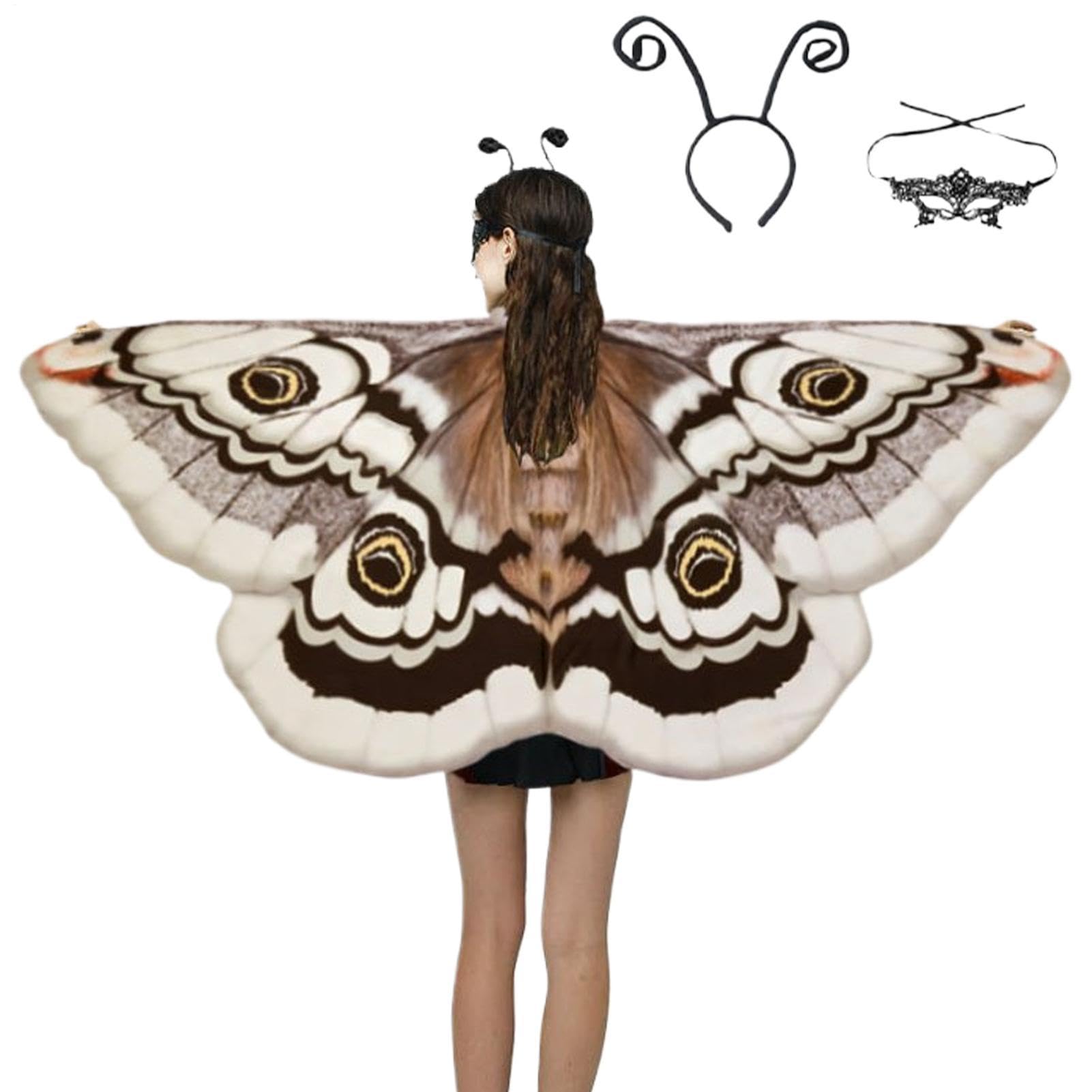 Frhwye Butterfly Wings Shawl Costume Double Sided Printing Breathable