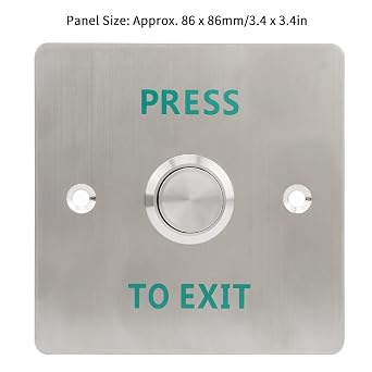 Push to Exit Button Switch, Stainless Steel Door Exit Release Button Access Control Lock System for Access Control
